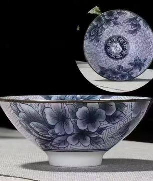 Blauw-Wit Porseleinen Kung Fu Theekopje 70 ml – Traditioneel Chinees Theekopje