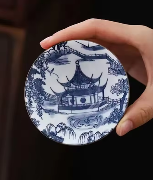 Blauw-Wit Porseleinen Kung Fu Theekopje 70 ml – Traditioneel Chinees Theekopje