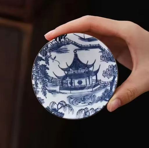 Blauw-Wit Porseleinen Kung Fu Theekopje 70 ml – Traditioneel Chinees Theekopje