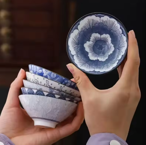 Blauw-Wit Porseleinen Kung Fu Theekopje 70 ml – Traditioneel Chinees Theekopje