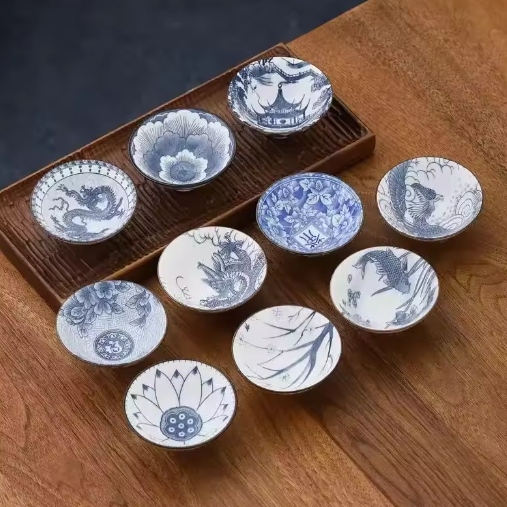 Blauw-Wit Porseleinen Kung Fu Theekopje 70 ml – Traditioneel Chinees Theekopje