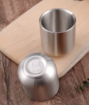 Set van 2 Dubbelwandige RVS Mokken 280 ml – Geïsoleerde Metalen Drinkbekers voor Thuis, Restaurant en Camping