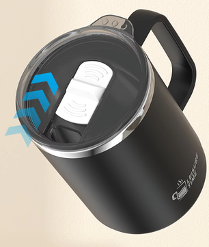 Dubbelwandige RVS Koffiemok met Handvat – Geïsoleerde Drinkbeker met Deksel