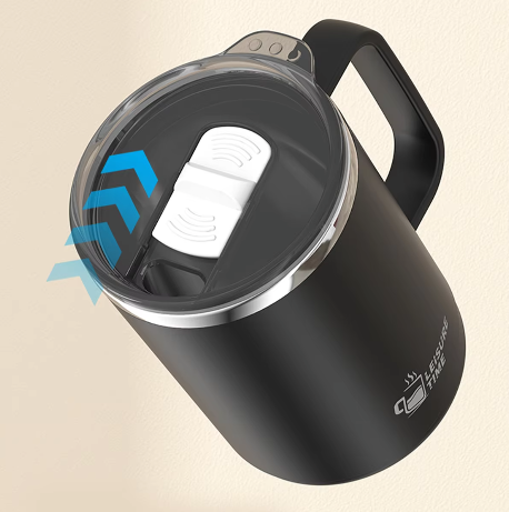 Dubbelwandige RVS Koffiemok met Handvat – Geïsoleerde Drinkbeker met Deksel