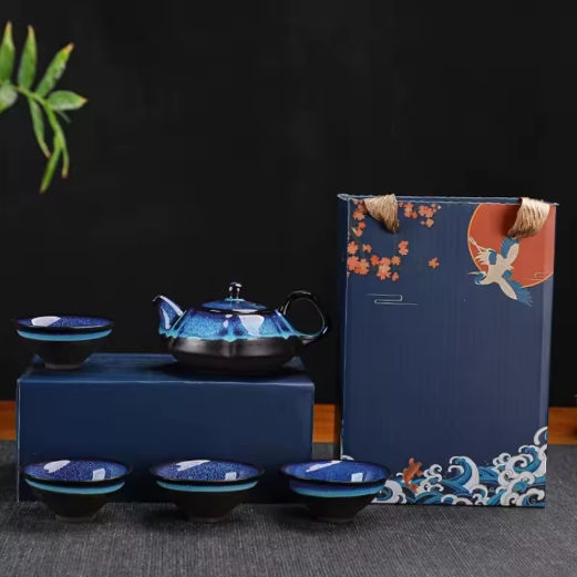 Keramische Theepot en Theekop Set – Traditionele Kung Fu Theeset