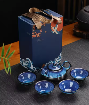 Keramische Theepot en Theekop Set – Traditionele Kung Fu Theeset