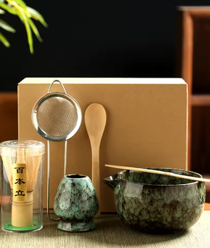 Japanse Matcha Theeset 6-Delig – Matcha Kom, Bamboe Garde en Thee Accessoires