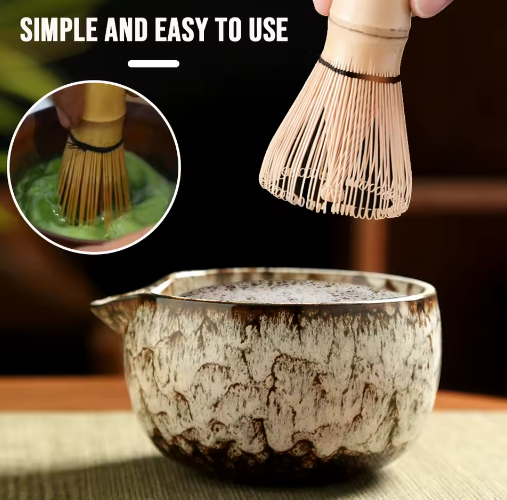 Japanse Matcha Theeset 6-Delig – Matcha Kom, Bamboe Garde en Thee Accessoires