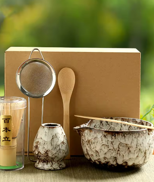 Japanse Matcha Theeset 6-Delig – Matcha Kom, Bamboe Garde en Thee Accessoires