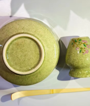 5-Delige Japanse Matcha Theeset – Keramische Matcha Kom met Bamboe Garde