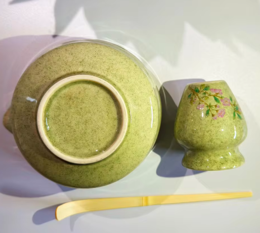5-Delige Japanse Matcha Theeset – Keramische Matcha Kom met Bamboe Garde