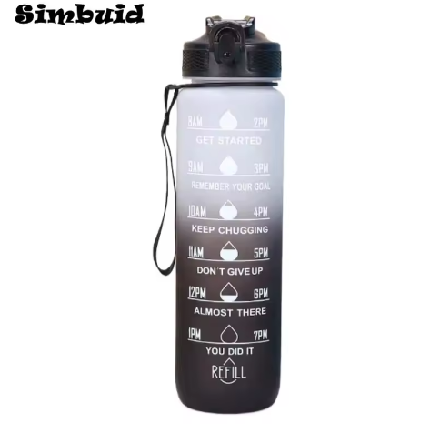 Sport Waterfles 1000 ml met Rietje – Lekvrije Drinkfles voor Fitness en Outdoor