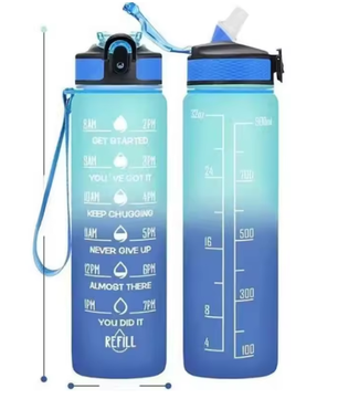 Sport Waterfles 1000 ml met Rietje – Lekvrije Drinkfles voor Fitness en Outdoor