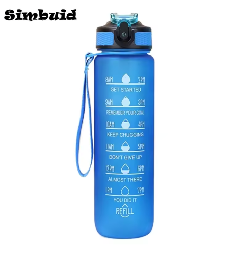 Sport Waterfles 1000 ml met Rietje – Lekvrije Drinkfles voor Fitness en Outdoor