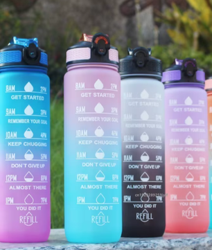 Sport Waterfles 1000 ml met Rietje – Lekvrije Drinkfles voor Fitness en Outdoor