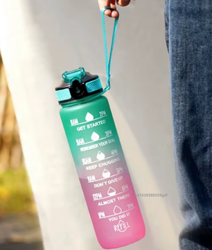 Sport Waterfles 1000 ml met Rietje – Lekvrije Drinkfles voor Fitness en Outdoor