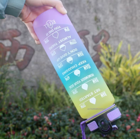 Sport Waterfles 1000 ml met Rietje – Lekvrije Drinkfles voor Fitness en Outdoor