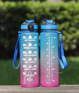 Sport Waterfles 1000 ml met Rietje – Lekvrije Drinkfles voor Fitness en Outdoor