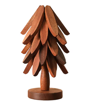 Houten Opvouwbare Boom Onderzetterset met Standaard – Boomvormige Onderzetters