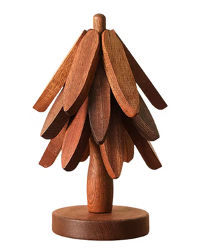 Houten Opvouwbare Boom Onderzetterset met Standaard – Boomvormige Onderzetters