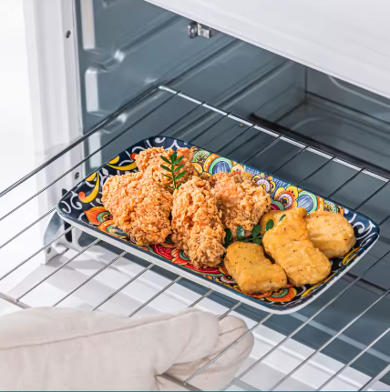 Set van 6 of 12 Rechthoekige Porseleinen Serveerschalen – Bohemian Dinerborden