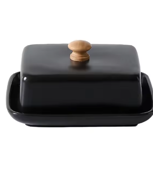 Keramische Boterbak met Deksel – Rechthoekige Boter- en Kaas Opbergdoos