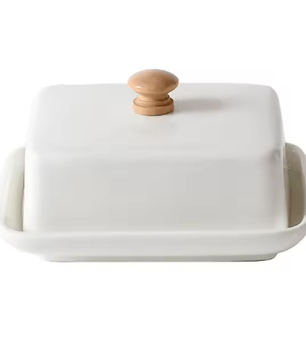 Keramische Boterbak met Deksel – Rechthoekige Boter- en Kaas Opbergdoos