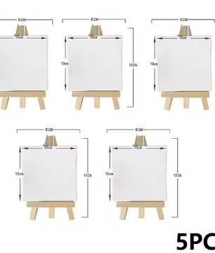Set van 5 Mini Canvas Schilderdoeken – Blanco Doeken voor Schilderen