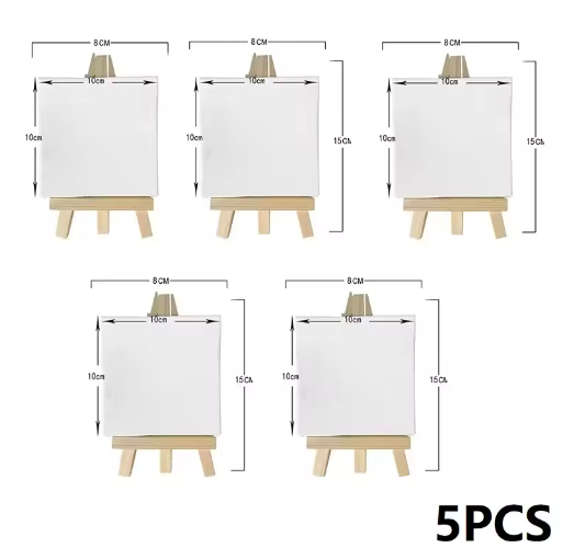 Set van 5 Mini Canvas Schilderdoeken – Blanco Doeken voor Schilderen