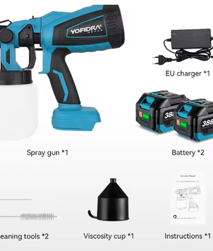 Draadloos Elektrisch Verfspuitpistool 1000 ml – Verfspuit voor DIY en Klusprojecten