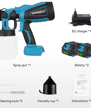 Draadloos Elektrisch Verfspuitpistool 1000 ml – Verfspuit voor DIY en Klusprojecten