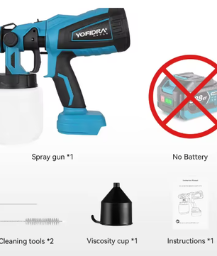 Draadloos Elektrisch Verfspuitpistool 1000 ml – Verfspuit voor DIY en Klusprojecten