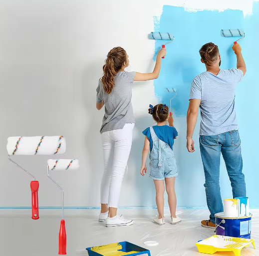 31-Delige Verfroller Set – Schildergereedschap met Rollen, Penselen en Verfbak