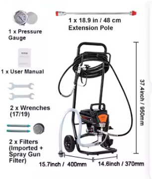 Airless Elektrische Verfspuit 3000 PSI – Verfspuitmachine voor Muren en Meubels