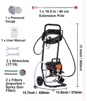 Airless Elektrische Verfspuit 3000 PSI – Verfspuitmachine voor Muren en Meubels