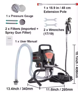 Airless Elektrische Verfspuit 3000 PSI – Verfspuitmachine voor Muren en Meubels