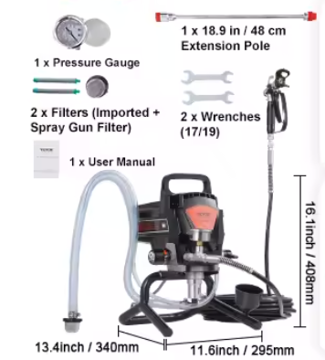 Airless Elektrische Verfspuit 3000 PSI – Verfspuitmachine voor Muren en Meubels