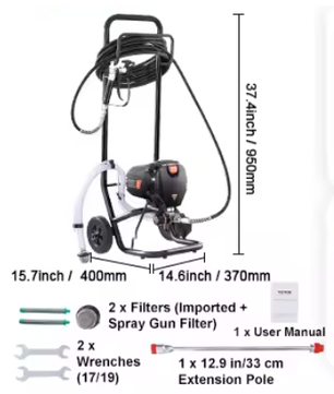 Airless Elektrische Verfspuit 3000 PSI – Verfspuitmachine voor Muren en Meubels