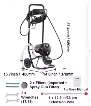 Airless Elektrische Verfspuit 3000 PSI – Verfspuitmachine voor Muren en Meubels