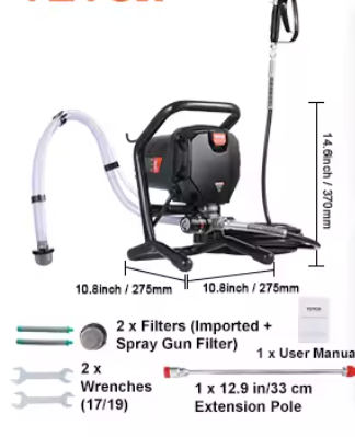 Airless Elektrische Verfspuit 3000 PSI – Verfspuitmachine voor Muren en Meubels