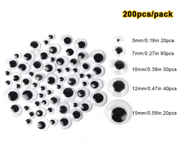 Zelfklevende Googly Ogen Set – Wiggle Ogen voor DIY Knutselprojecten