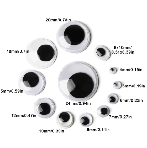 Zelfklevende Googly Ogen Set – Wiggle Ogen voor DIY Knutselprojecten