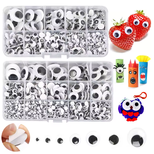 Zelfklevende Googly Ogen Set – Wiggle Ogen voor DIY Knutselprojecten