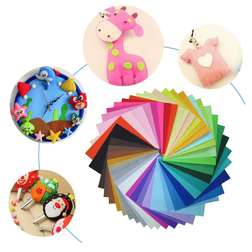 Set van 40 Vilt Stoffen Vellen 10 × 10 cm – DIY Knutsel- en Naai Vilt