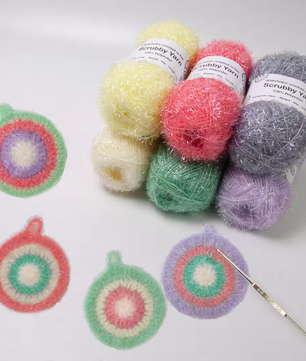 Set van 6 Scrubby Garen – Polyester Schrobgaren voor Haken en Breien
