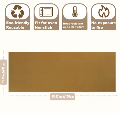 PTFE Hittebestendige Knutselmat 30 × 100 cm – Herbruikbaar Non-Stick Transfervel