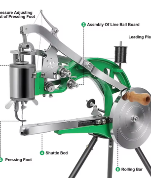 Handmatige Schoenreparatie Naaimachine – Metalen Leer Naaimachine met 360° Verstelling