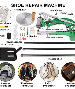 Handmatige Schoenreparatie Naaimachine – Metalen Leer Naaimachine met 360° Verstelling