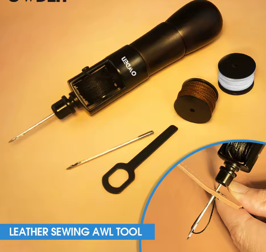 Lederen Naai Priem Set – Handmatige Stitch Awl met Naalden en Naaigaren voor Leerbewerking