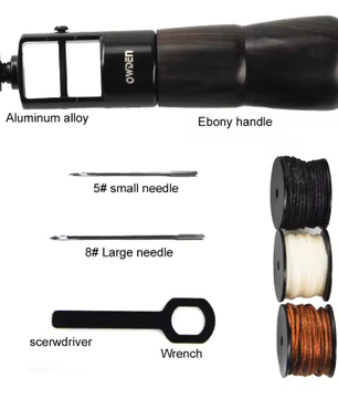 Lederen Naai Priem Set – Handmatige Stitch Awl met Naalden en Naaigaren voor Leerbewerking